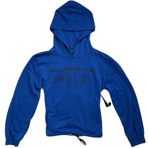 Karl Lagerfeld Paris Women Casual Blue Hoodie Sz M